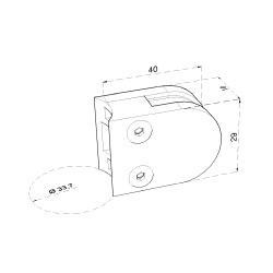 Svorka na trubku ø 33,7 mm, sklo 6 - 8,76 mm, AISI 304 Svorka na trubku ø 33,7 mm, sklo 6 - 8,76 mm, AISI 304
